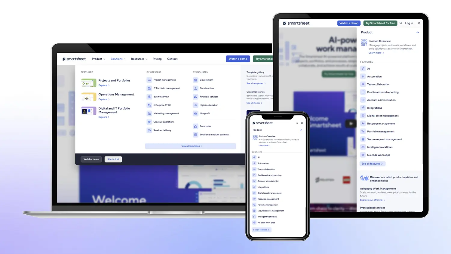 Global navigation on desktop, tablet, and mobile